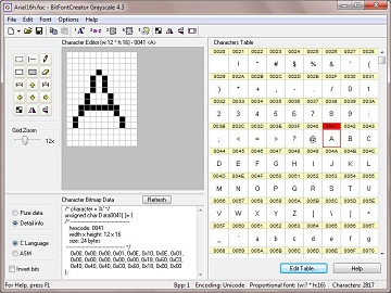 BitFontCreator Grayscale screenshot